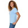 Hanes Women’s Perfect-T V-neck T-shirt, Cotton Short Sleeve Tee for Women, 1 or 2-Pack(Light Blue)