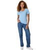 Hanes Women’s Perfect-T V-neck T-shirt, Cotton Short Sleeve Tee for Women, 1 or 2-Pack(Light Blue)
