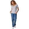 Hanes Women’s Perfect-T V-neck T-shirt, Cotton Short Sleeve Tee for Women, 1 or 2-Pack(Light Steel)