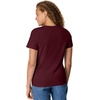 Hanes Women’s Perfect-T V-neck T-shirt, Cotton Short Sleeve Tee for Women, 1 or 2-Pack(Maroon)