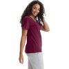 Hanes Women’s Perfect-T V-neck T-shirt, Cotton Short Sleeve Tee for Women, 1 or 2-Pack(Maroon)
