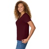 Hanes Women’s Perfect-T V-neck T-shirt, Cotton Short Sleeve Tee for Women, 1 or 2-Pack(Maroon)