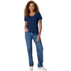 Hanes Women’s Perfect-T V-neck T-shirt, Cotton Short Sleeve Tee for Women, 1 or 2-Pack(Navy)