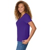 Hanes Women’s Perfect-T V-neck T-shirt, Cotton Short Sleeve Tee for Women, 1 or 2-Pack(Purple)