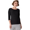 Hanes Women’s Raglan Sleeve Stretch Cotton Crewneck Tee(Black)