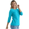 Hanes Women’s Raglan Sleeve Stretch Cotton Crewneck Tee(Flying Turquoise)