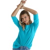 Hanes Women’s Raglan Sleeve Stretch Cotton Crewneck Tee(Flying Turquoise)