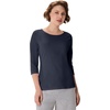Hanes Women’s Raglan Sleeve Stretch Cotton Crewneck Tee(Navy)
