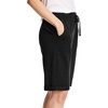 Hanes Women’s Shorts, French Terry Bermuda Pocket Shorts, Jersey Knit Fleece Shorts, Women’s Bermuda Shorts, 11″(Black)