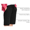 Hanes Women’s Shorts, French Terry Bermuda Pocket Shorts, Jersey Knit Fleece Shorts, Women’s Bermuda Shorts, 11″(Black)