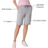 Hanes Women’s Shorts, French Terry Bermuda Pocket Shorts, Jersey Knit Fleece Shorts, Women’s Bermuda Shorts, 11″(Light Steel)