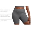 Hanes Women’s Stretch Jersey Bike Shorts, Women’s Cotton Sports Shorts, 7″ Inseam(Charcoal Heather)