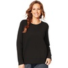 JUST MY SIZE Women’s Plus Size Sweatshirt, Ecosmart Fleece Pullover With V-notch(Ebony)
