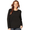 JUST MY SIZE Women’s Plus Size Sweatshirt, Ecosmart Fleece Pullover With V-notch(Ebony)