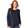 JUST MY SIZE Women’s Plus Size Sweatshirt, Ecosmart Fleece Pullover With V-notch(Navy Heather)