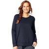 JUST MY SIZE Women’s Plus Size Sweatshirt, Ecosmart Fleece Pullover With V-notch(Navy Heather)