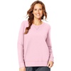 JUST MY SIZE Women’s Plus Size Sweatshirt, Ecosmart Fleece Pullover With V-notch(Pale Pink)