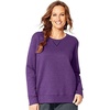 JUST MY SIZE Women’s Plus Size Sweatshirt, Ecosmart Fleece Pullover With V-notch(Violet Splendor Heather)