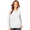 JUST MY SIZE Women’s Plus Size Sweatshirt, Ecosmart Fleece Pullover With V-notch(White)