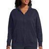 JUST MY SIZE womens Just My Size Zip-up Fleece Women’s Hoodie, Ecosmart Hooded Sweatshirt, Plus Size(Navy Heather)