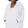 JUST MY SIZE womens Just My Size Zip-up Fleece Women’s Hoodie, Ecosmart Hooded Sweatshirt, Plus Size(White)