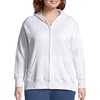 JUST MY SIZE womens Just My Size Zip-up Fleece Women’s Hoodie, Ecosmart Hooded Sweatshirt, Plus Size(White)