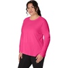 JUST My Size Women’s Just My Size Plus-Size Long Sleeve Cotton T-Shirt, Scoop-Neck T-Shirts for Women(Amaranth)