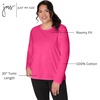 JUST My Size Women’s Just My Size Plus-Size Long Sleeve Cotton T-Shirt, Scoop-Neck T-Shirts for Women(Amaranth)