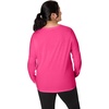 JUST My Size Women’s Just My Size Plus-Size Long Sleeve Cotton T-Shirt, Scoop-Neck T-Shirts for Women(Amaranth)