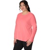 JUST My Size Women’s Just My Size Plus-Size Long Sleeve Cotton T-Shirt, Scoop-Neck T-Shirts for Women(Briny Pink)