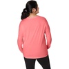 JUST My Size Women’s Just My Size Plus-Size Long Sleeve Cotton T-Shirt, Scoop-Neck T-Shirts for Women(Briny Pink)