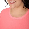 JUST My Size Women’s Just My Size Plus-Size Long Sleeve Cotton T-Shirt, Scoop-Neck T-Shirts for Women(Briny Pink)
