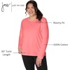 JUST My Size Women’s Just My Size Plus-Size Long Sleeve Cotton T-Shirt, Scoop-Neck T-Shirts for Women(Briny Pink)