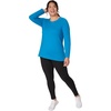 JUST My Size Women’s Just My Size Plus-Size Long Sleeve Cotton T-Shirt, Scoop-Neck T-Shirts for Women(Deep Dive)