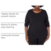 JUST My Size Women’s Just My Size Plus-Size Long Sleeve Cotton T-Shirt, Scoop-Neck T-Shirts for Women(Ebony)