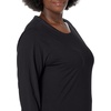 JUST My Size Women’s Just My Size Plus-Size Long Sleeve Cotton T-Shirt, Scoop-Neck T-Shirts for Women(Ebony)