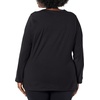 JUST My Size Women’s Just My Size Plus-Size Long Sleeve Cotton T-Shirt, Scoop-Neck T-Shirts for Women(Ebony)
