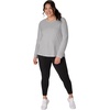 JUST My Size Women’s Just My Size Plus-Size Long Sleeve Cotton T-Shirt, Scoop-Neck T-Shirts for Women(Light Steel)
