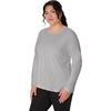JUST My Size Women’s Just My Size Plus-Size Long Sleeve Cotton T-Shirt, Scoop-Neck T-Shirts for Women(Light Steel)