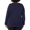 JUST My Size Women’s Just My Size Plus-Size Long Sleeve Cotton T-Shirt, Scoop-Neck T-Shirts for Women(Navy)