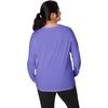 JUST My Size Women’s Just My Size Plus-Size Long Sleeve Cotton T-Shirt, Scoop-Neck T-Shirts for Women(Petal Purple)