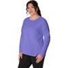 JUST My Size Women’s Just My Size Plus-Size Long Sleeve Cotton T-Shirt, Scoop-Neck T-Shirts for Women(Petal Purple)