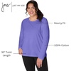 JUST My Size Women’s Just My Size Plus-Size Long Sleeve Cotton T-Shirt, Scoop-Neck T-Shirts for Women(Petal Purple)