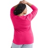 JUST My Size Women’s Just My Size Plus-Size Long Sleeve Cotton T-Shirt, Scoop-Neck T-Shirts for Women(Sizzling Pink)