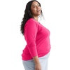 JUST My Size Women’s Just My Size Plus-Size Long Sleeve Cotton T-Shirt, Scoop-Neck T-Shirts for Women(Sizzling Pink)