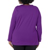 JUST My Size Women’s Just My Size Plus-Size Long Sleeve Cotton T-Shirt, Scoop-Neck T-Shirts for Women(Violet Splendor)
