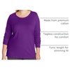 JUST My Size Women’s Just My Size Plus-Size Long Sleeve Cotton T-Shirt, Scoop-Neck T-Shirts for Women(Violet Splendor)
