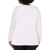 JUST My Size Women’s Just My Size Plus-Size Long Sleeve Cotton T-Shirt, Scoop-Neck T-Shirts for Women(White)