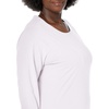 JUST My Size Women’s Just My Size Plus-Size Long Sleeve Cotton T-Shirt, Scoop-Neck T-Shirts for Women(White)