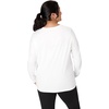 JUST My Size Women’s Just My Size Plus-Size Long Sleeve Cotton T-Shirt, Scoop-Neck T-Shirts for Women(White)